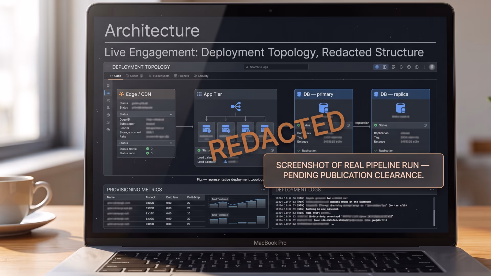Architecture deployment topology for a live engagement